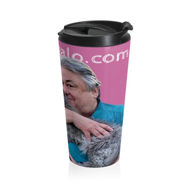 Choral Gigalo Pink Stainless Steel Travel Mug - Image 4