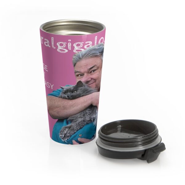 Choral Gigalo Pink Stainless Steel Travel Mug - Image 5